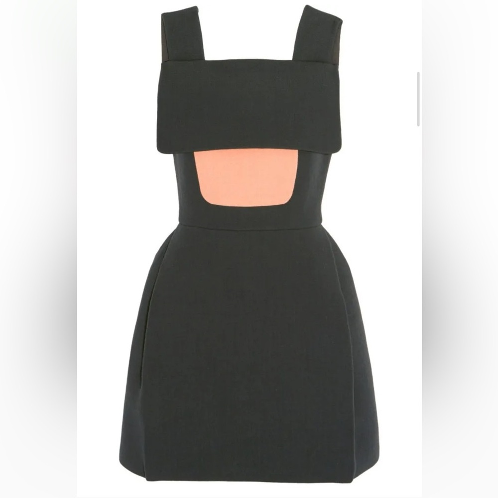 DELPOZO Paneled Wool Blend Crepe Mini Dress
